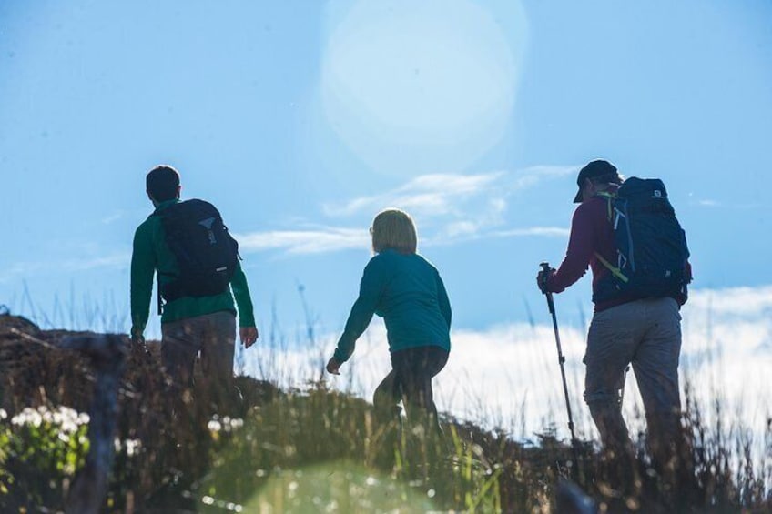 Hiking towards Esmeralda Lagoon