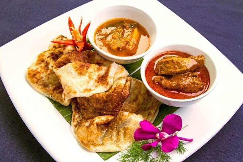 Roti Canai with Chicken Curry