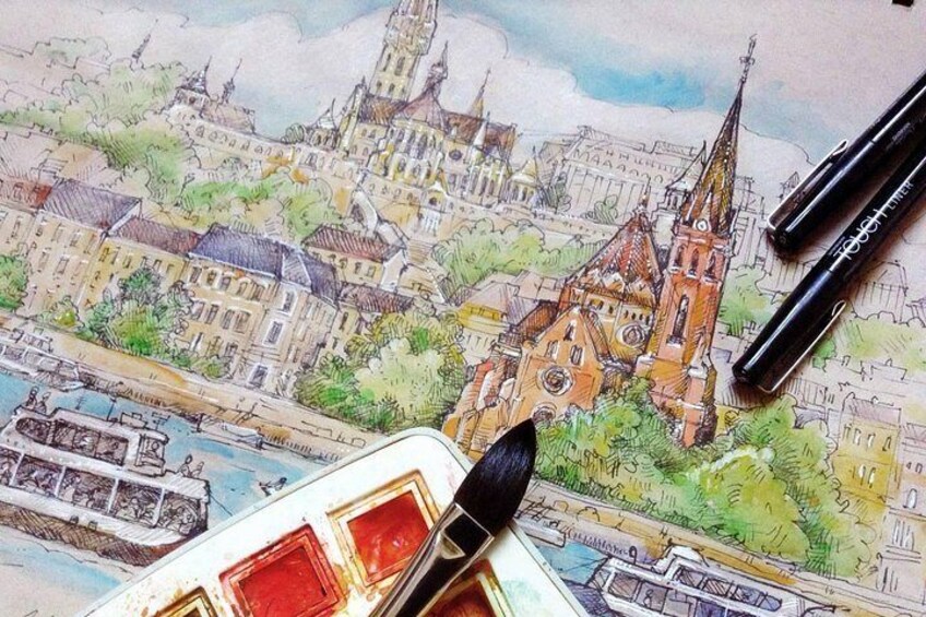 urban sketcher guided tours with a local professional artist