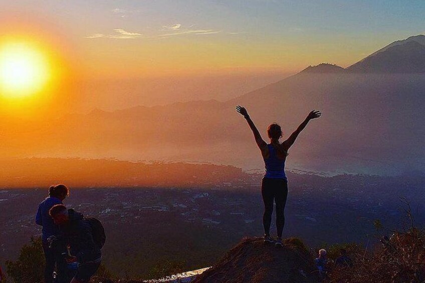 Sunrise hiking on stunning Mount Batur volcano & Hot Spring