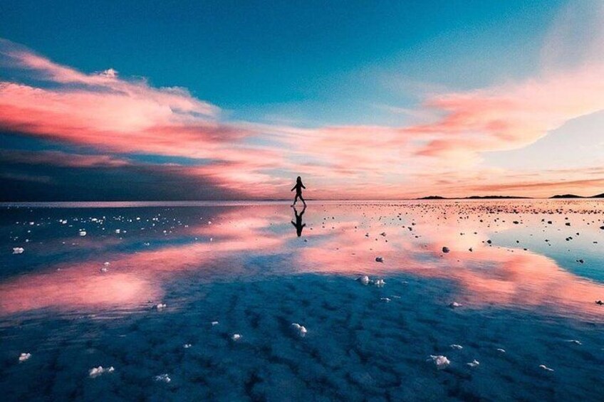 Sunset over Salar de Uyuni! One of the best sunsets you will see. (photo taken in May, dry season).