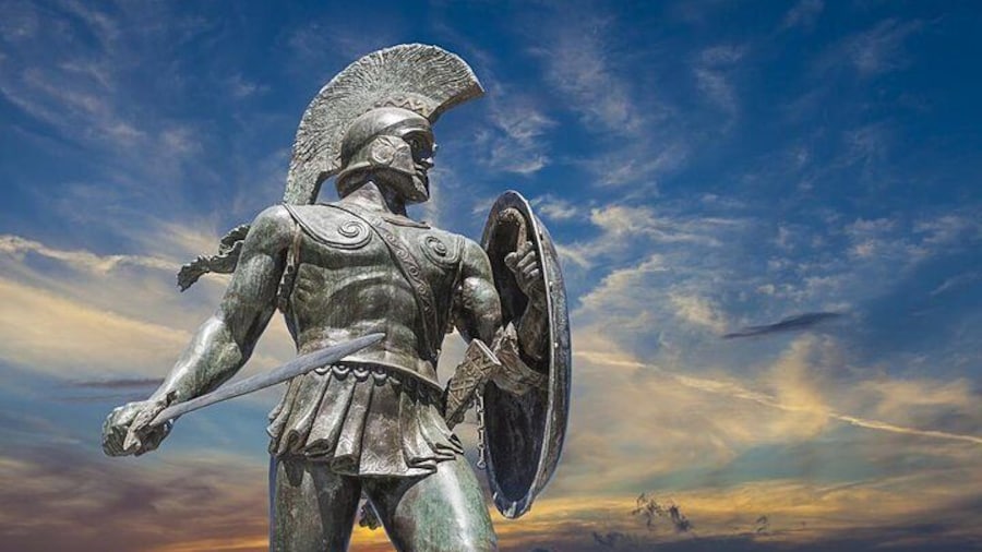 The King Leonidas statue in Sparti