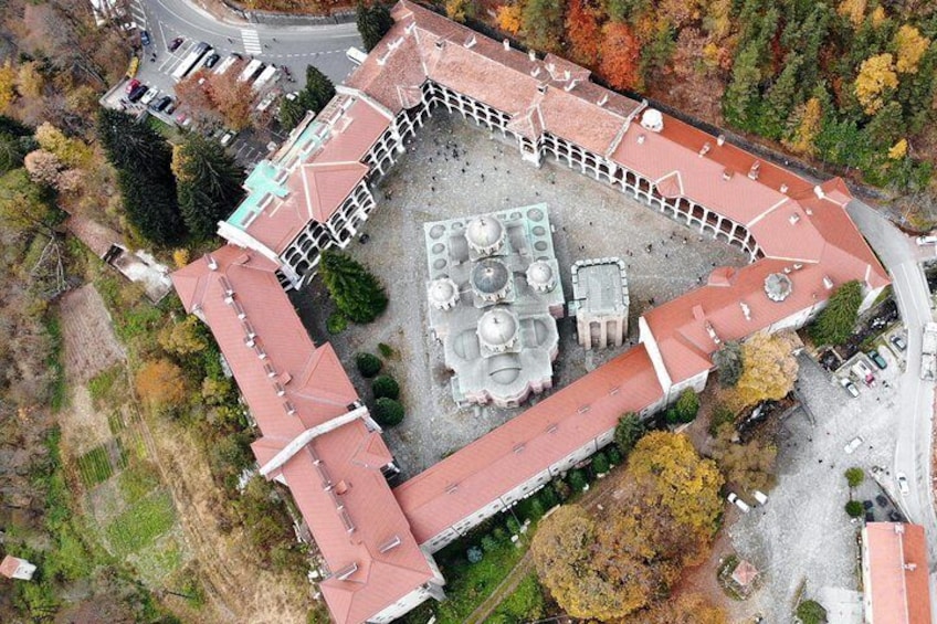 The monastery complex from the sky