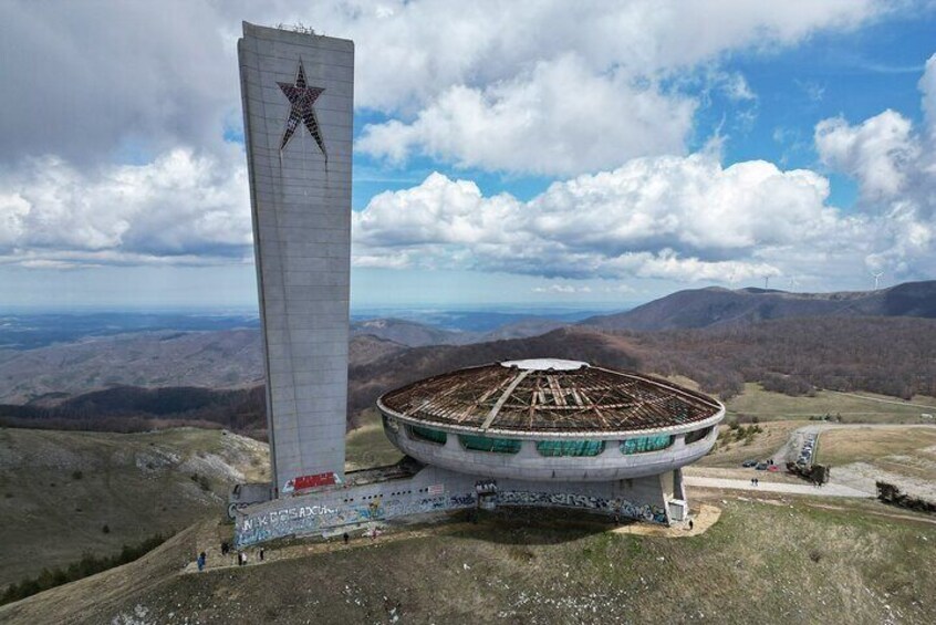 Symbol of the Communism Buzludzha monument and the Rose valley