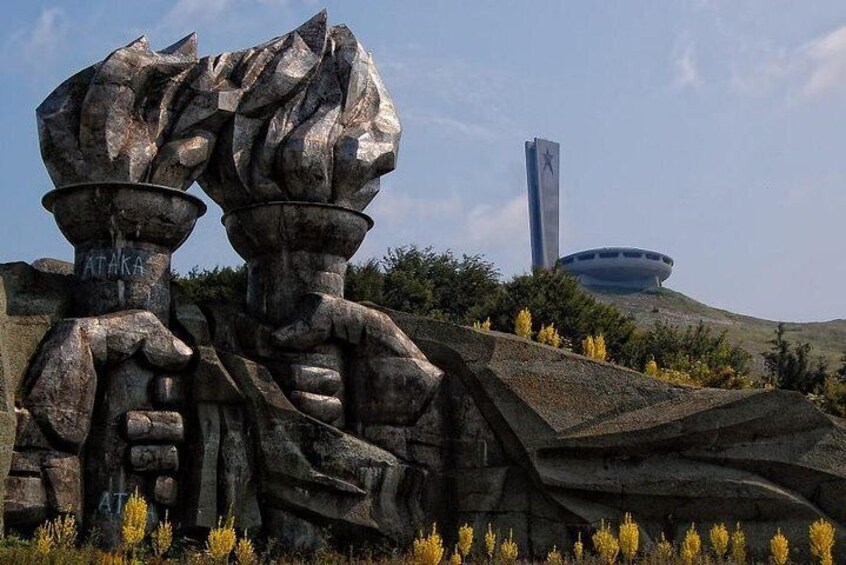 Symbol of the Communism Buzludzha monument and the Rose valley