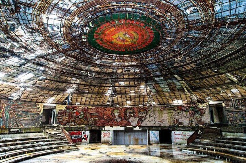 Symbol of the Communism Buzludzha monument and the Rose valley