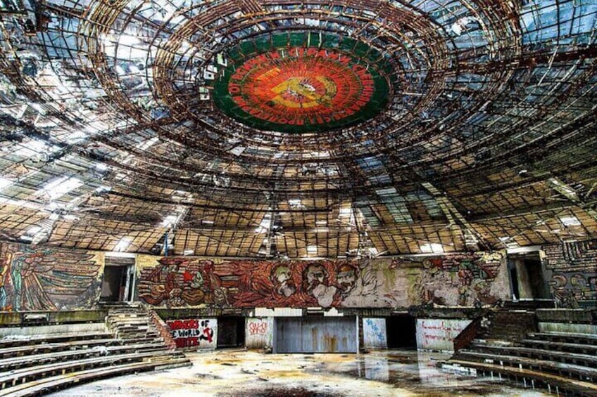 Symbol of the Communism Buzludzha monument and the Rose valley