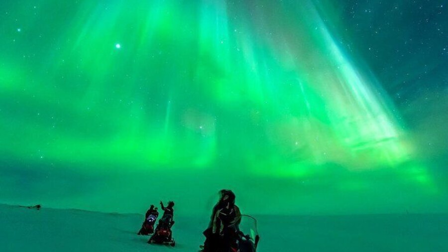 Northern Lights Snowmobile Safari from Rovaniemi with Campfire Picnic