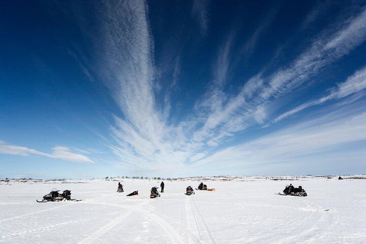 Ice Fishing by Snowmobile from Levi, Finland