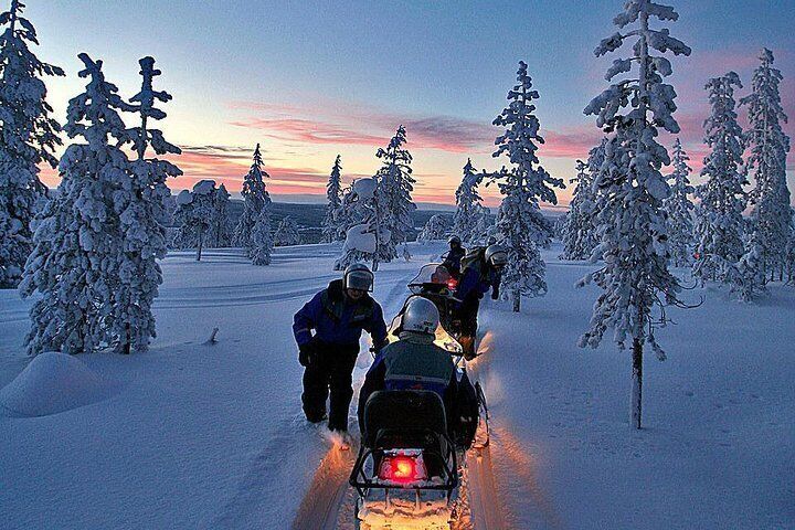 Northern Light Safari by Snowmobiles From Levi