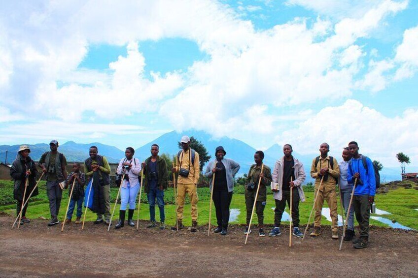 Scenic walk around volcanoes