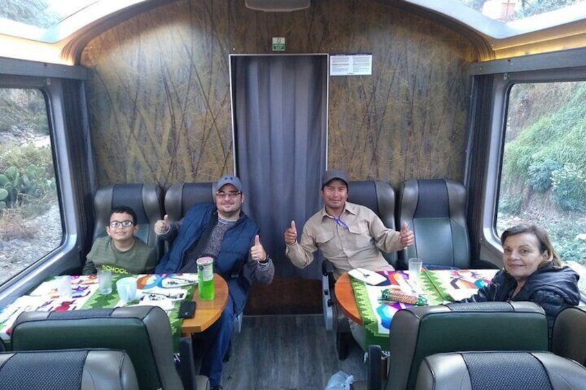 comfortable seats - train to machu Picchu