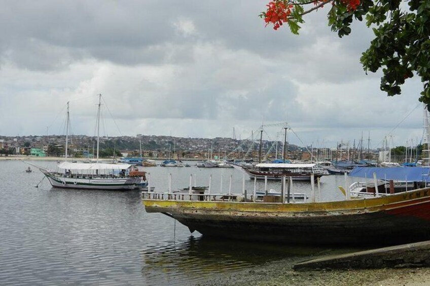 Ribeira neighborhood: view on bay with schooners