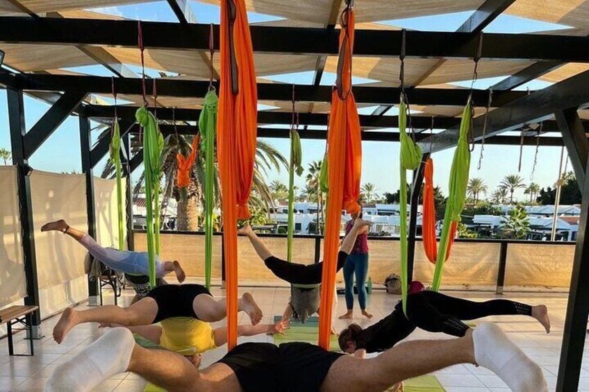 Aerial Yoga Experience in Maspalomas, Spain