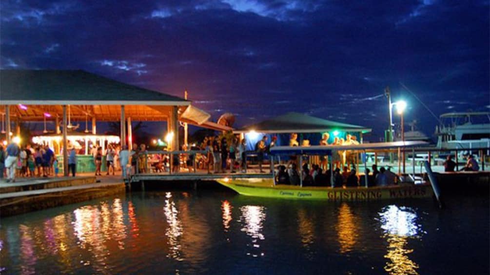boat at dock of luminous lagoon in jamaica 
