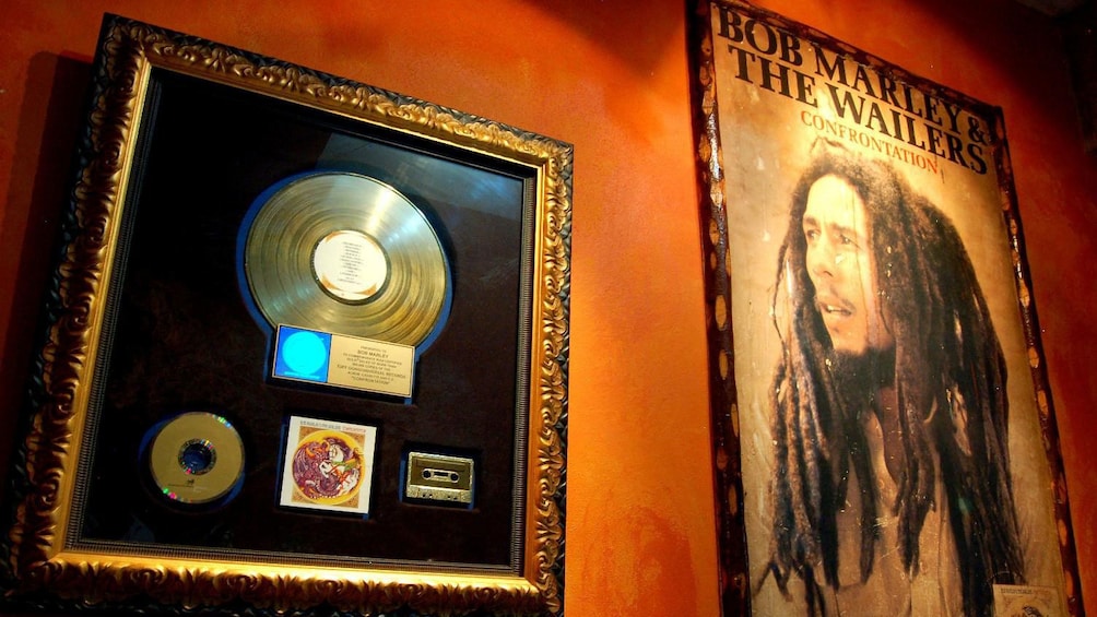 displays at the bob marley museum in Jamaica 