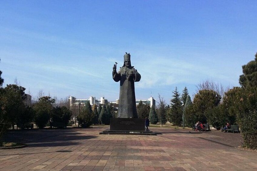 Visiting monument of the greatest Montenegrin ruler Petar I Petrovic Njegos