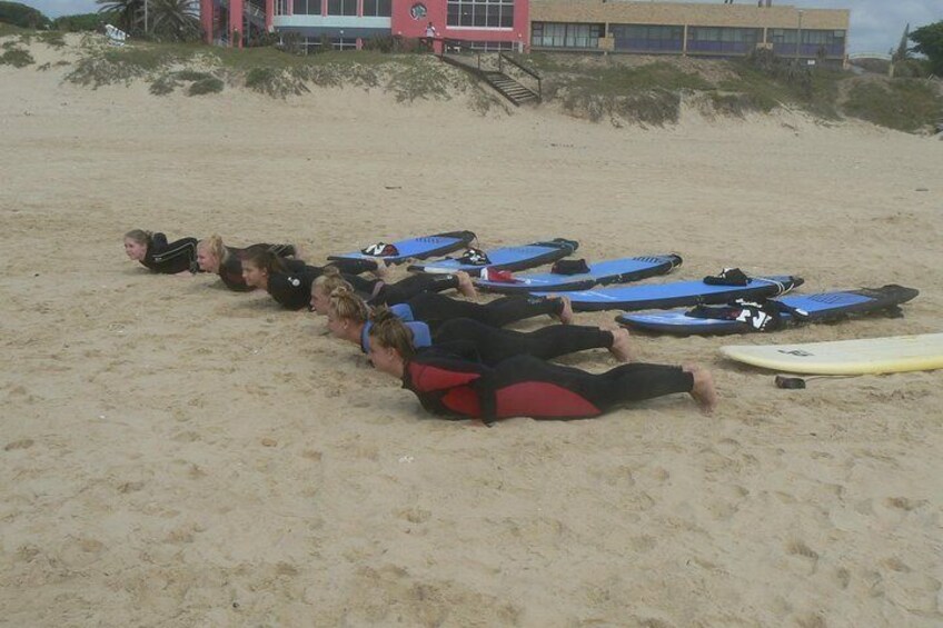 Beginner Group Surf Lesson at Jeffrey's Bay