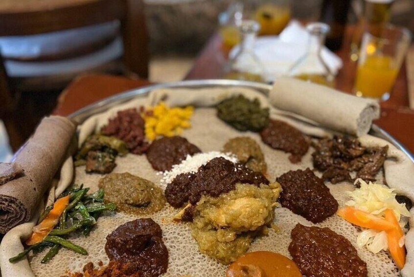 Delicious Ethiopian cuisine.