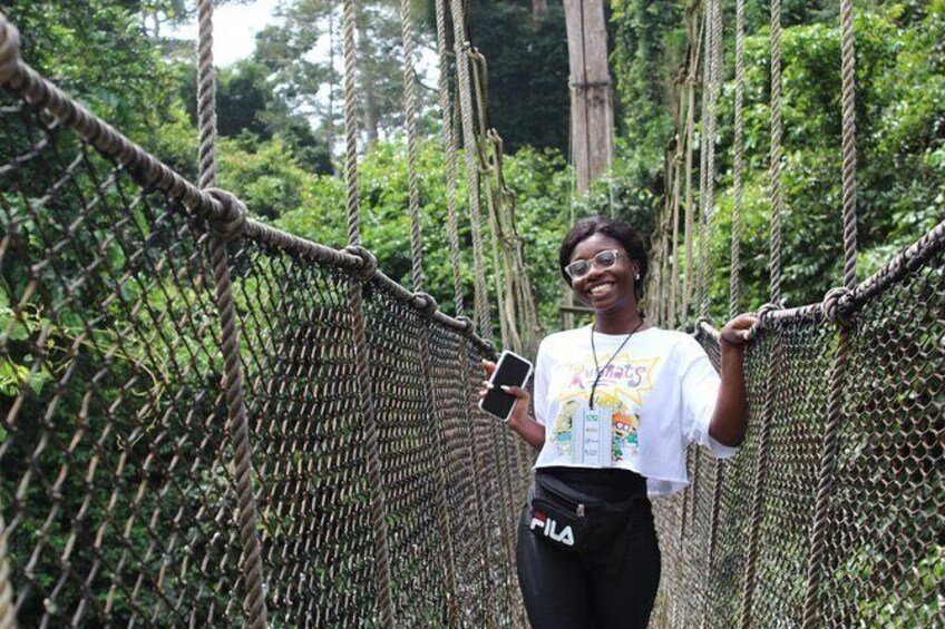 Show item 3 of 5. Maame on the kakum canopy walk