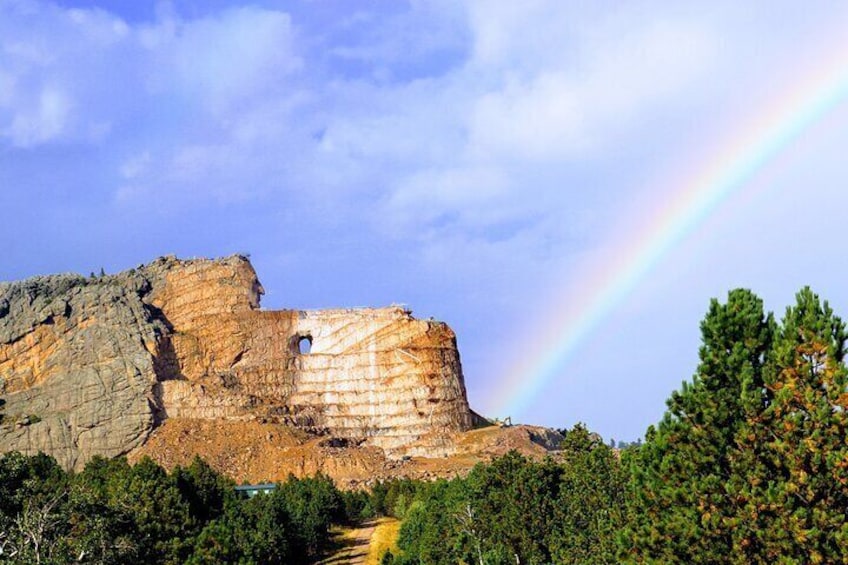 Crazy Horse Memorial right after a light shower and rainbow. 