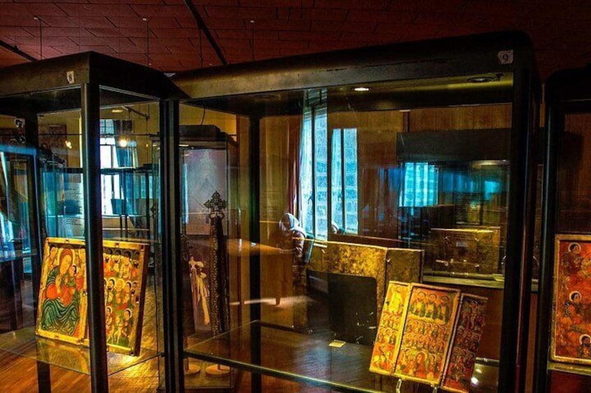 Collections of Ethiopian icon paintings inside the ethnography museum (Addis Ababa)
 In the compound of the Current Addis Ababa University.