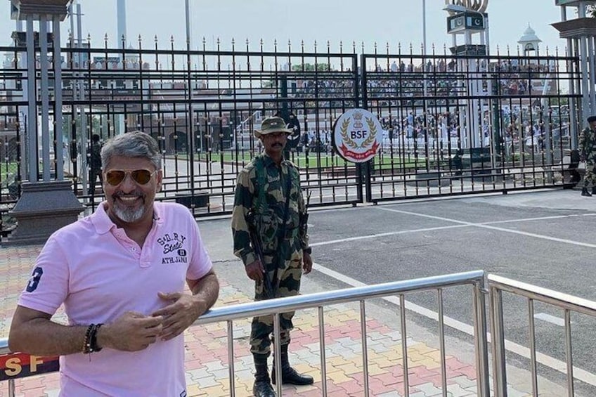 Our guest enjoying the time at Wagah border stadium.