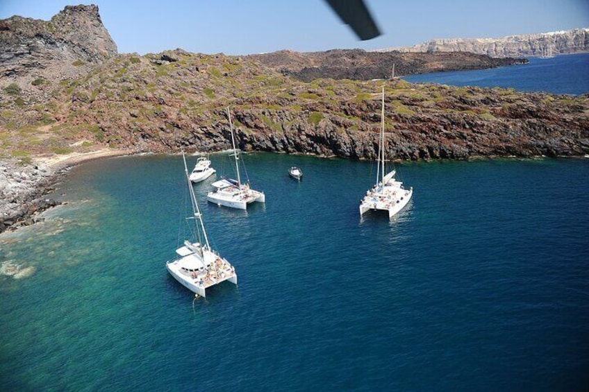 Volcanic cove at Palea Kameni Island