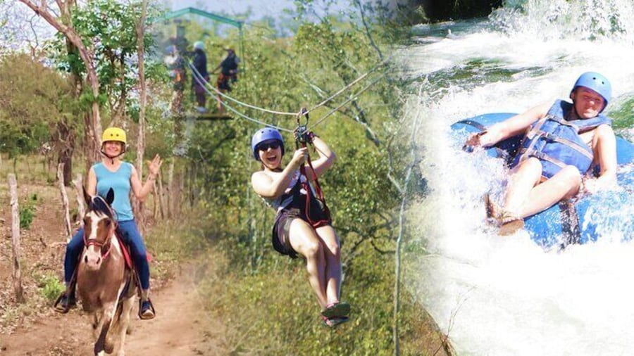 Zip Lines Horseback Riding and River Tubing Full Day Combo