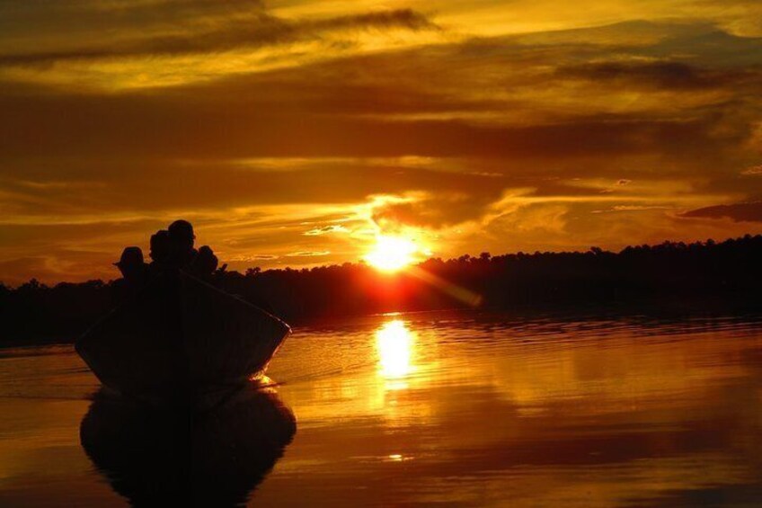 kayak at the sunset time