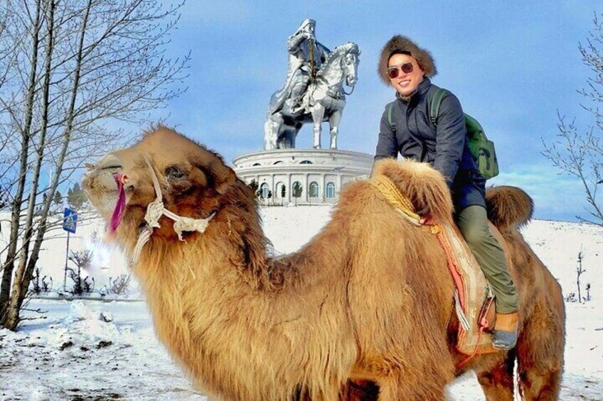 Lets take a picture with Genghis khan statue complex too