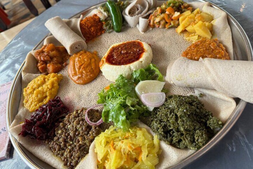 Vegetarian food Ethiopian style 