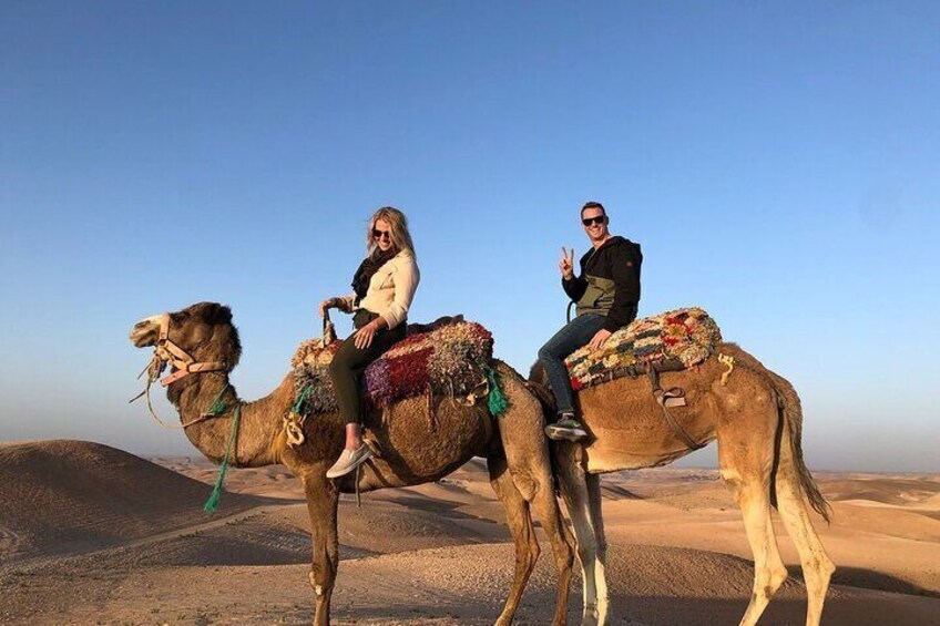 camel ride in the middle of Agafay desert 