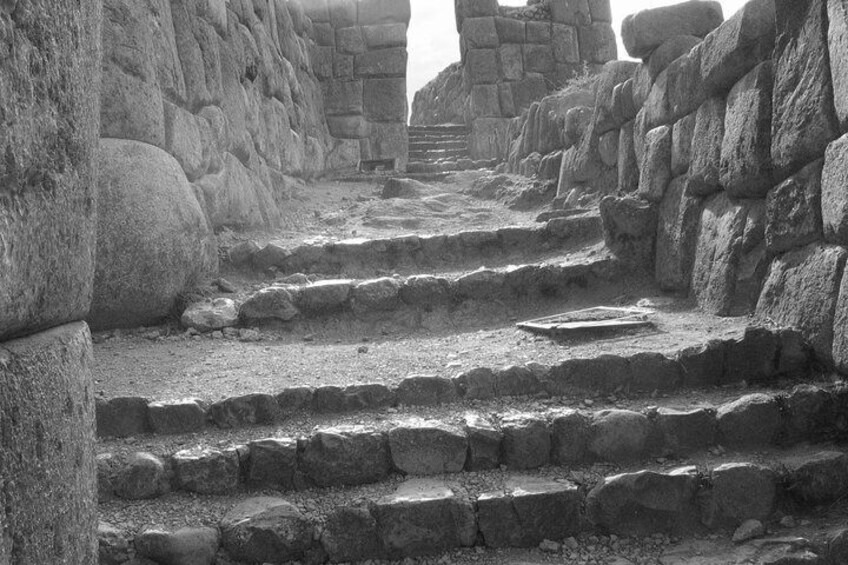 Authentic Inca stone steps and stairs are characteristic of ancient ruins