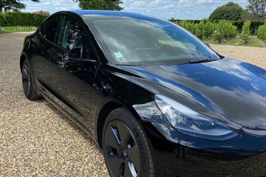 Luxurious full day Bordeaux wine tour in a Tesla