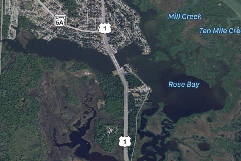 Spruce Creek estuary and Rose Bay