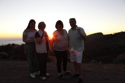 Solnedgang og stjerner ved Teide nasjonalpark