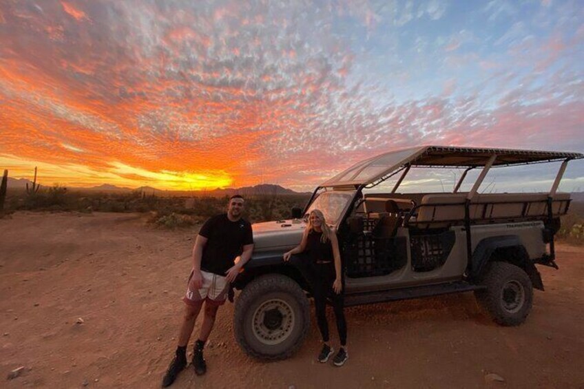 Show item 1 of 18. Sonoran Desert Jeep Tour at Sunset