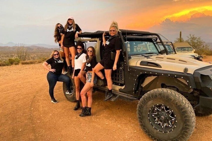 Book our Private Scottsdale Jeep Tour to host your bachelorette party or other occasion in our upgraded Jeep Wranglers.