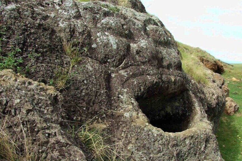 A legendary face called Vai a Heva carved into the mountain