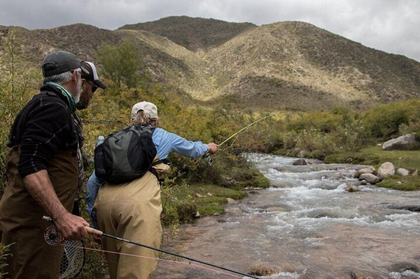 Fly fishing in San Pablo Stream.