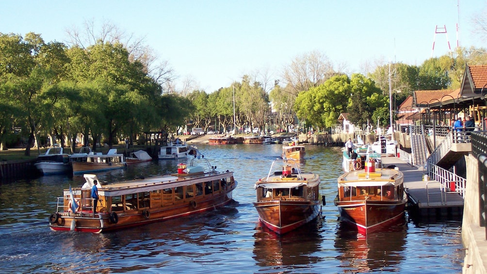 Boats floating on the river in Tigre 