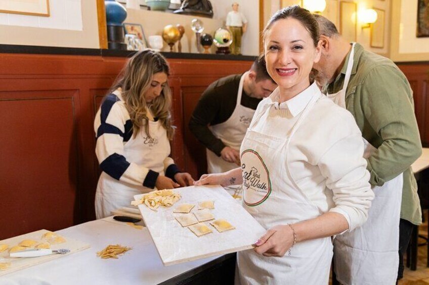 3 in 1 Cooking Class near Navona: Fettuccine, Ravioli & Tiramisu