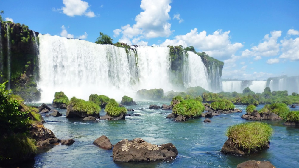 Day landscape view of the amazing view of Iguazu Falls in Argentina