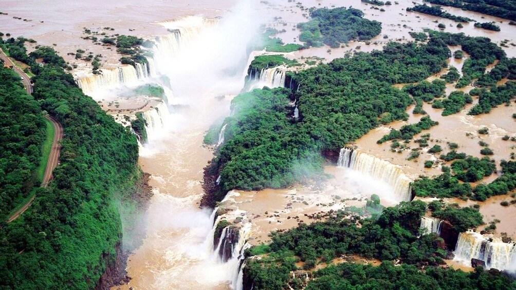 Aerial view of the stunning Iguazu Falls in Argentina