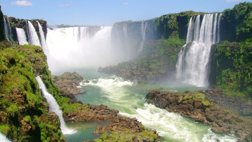 Rapid water from the waterfall in Iguazu