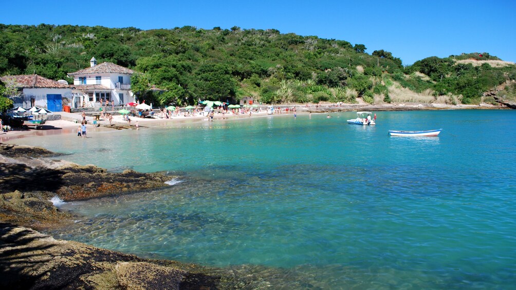 Beachgoers at Azeda Beach in Buzios
