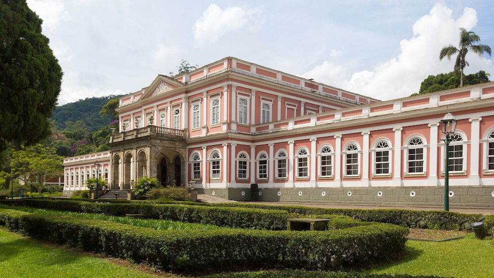 The pink Imperial Museum of Petropolis in Rio de Janeiro