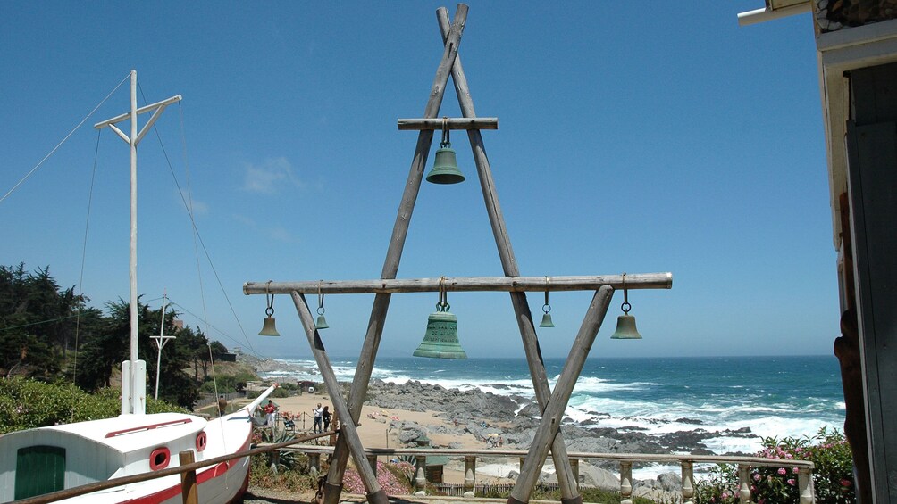 Bells hang near the beach in Vina Del Mar