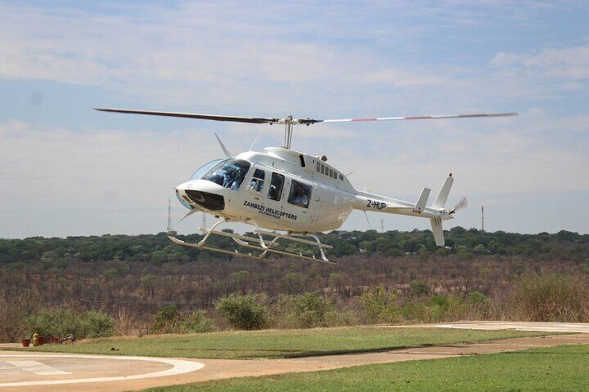 25 minutes scenic helicopter flight over the Victoria falls & Safari Game drive